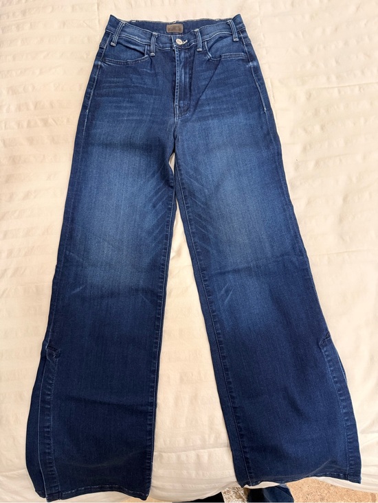 MOTHER Denim - MOTHER Wide Leg Jeans in Deep Blue Denim